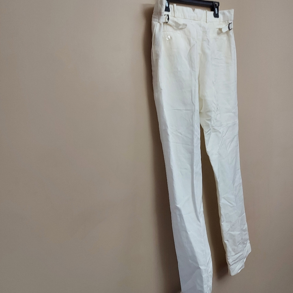 Ralph Lauren hight waist straight leg dress pants White Size 14 Flax Cotton - Picture 6 of 10